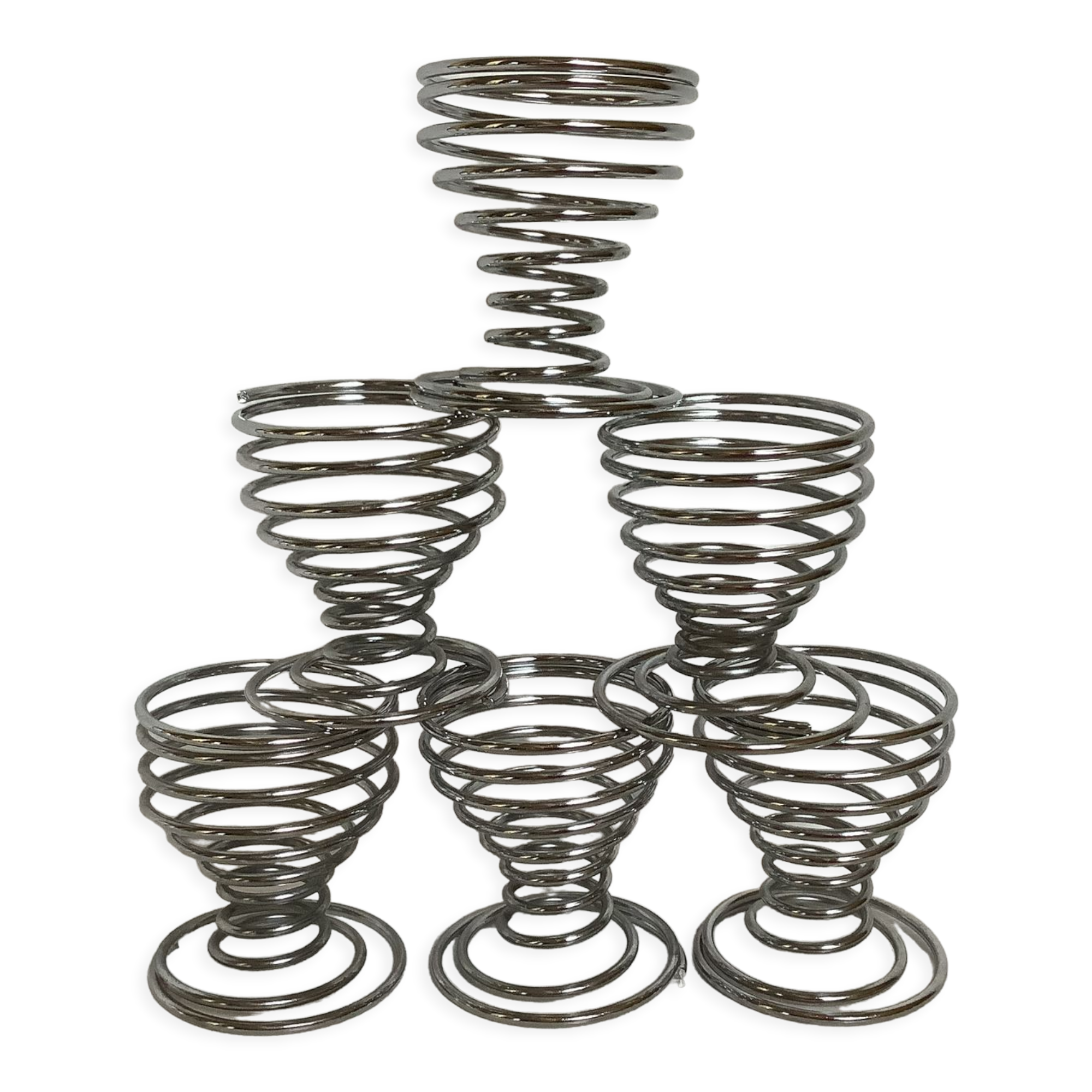 Six coquetiers ressort spirale