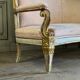 Baroque style bench in gilded and painted wood, Italy, 19th century