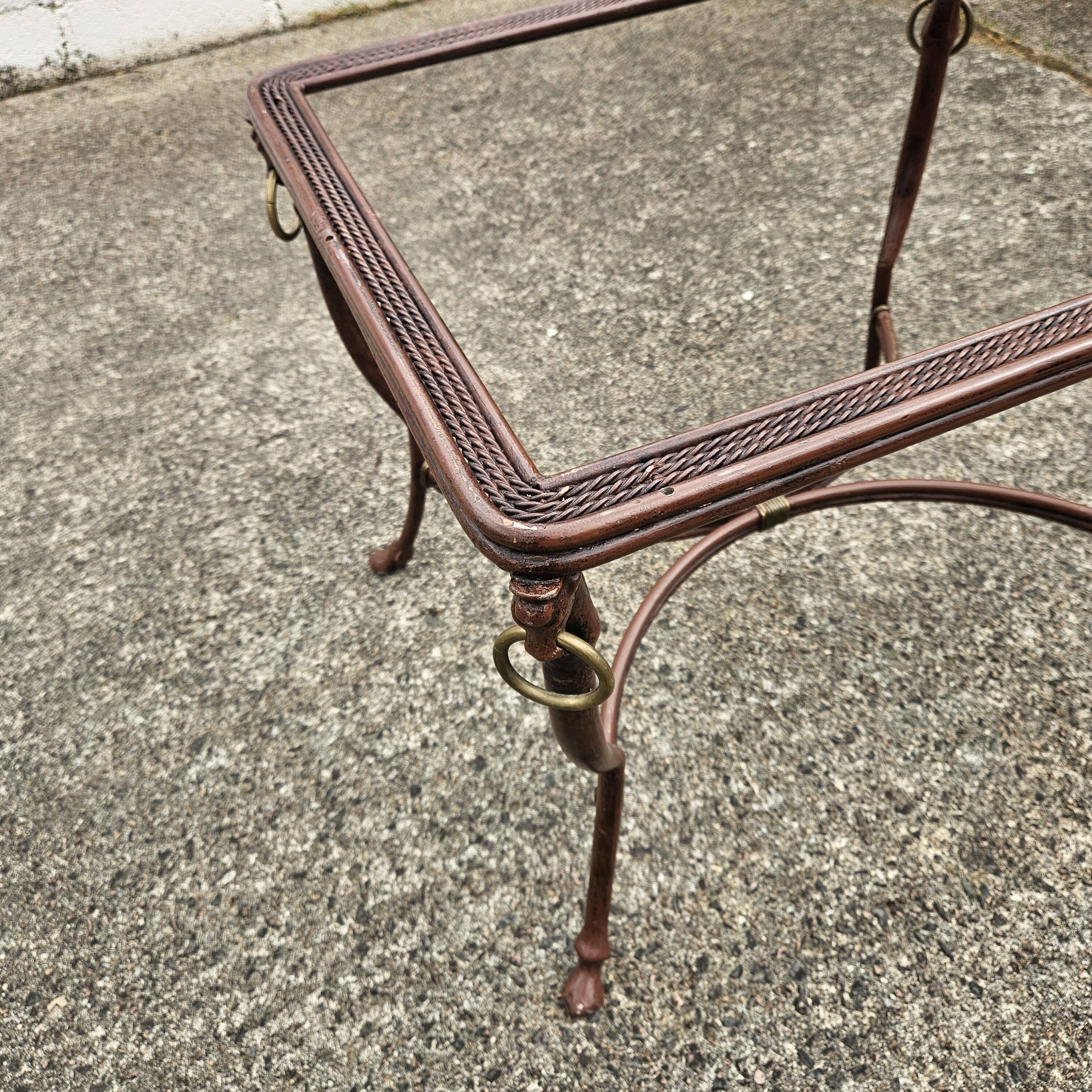 French  Iron and Glas Coffee Table-Cocktail Table-Lounge Table-80s