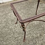 Table basse en fer et verre français - Table de cocktail - Table de salon - Années 80