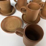 Set of 6 vintage stoneware mugs