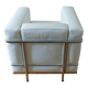LC2 armchair Le Corbusier white leather reissue Cassina (4 armchairs available).
