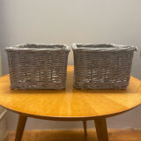 White grey baskets