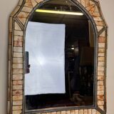 Orient at the beginning of the 20th century: mirror of atypical shape made of camel bone, refined and elegant work