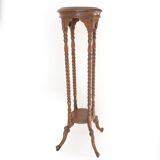 Turned cherry wood pedestal table