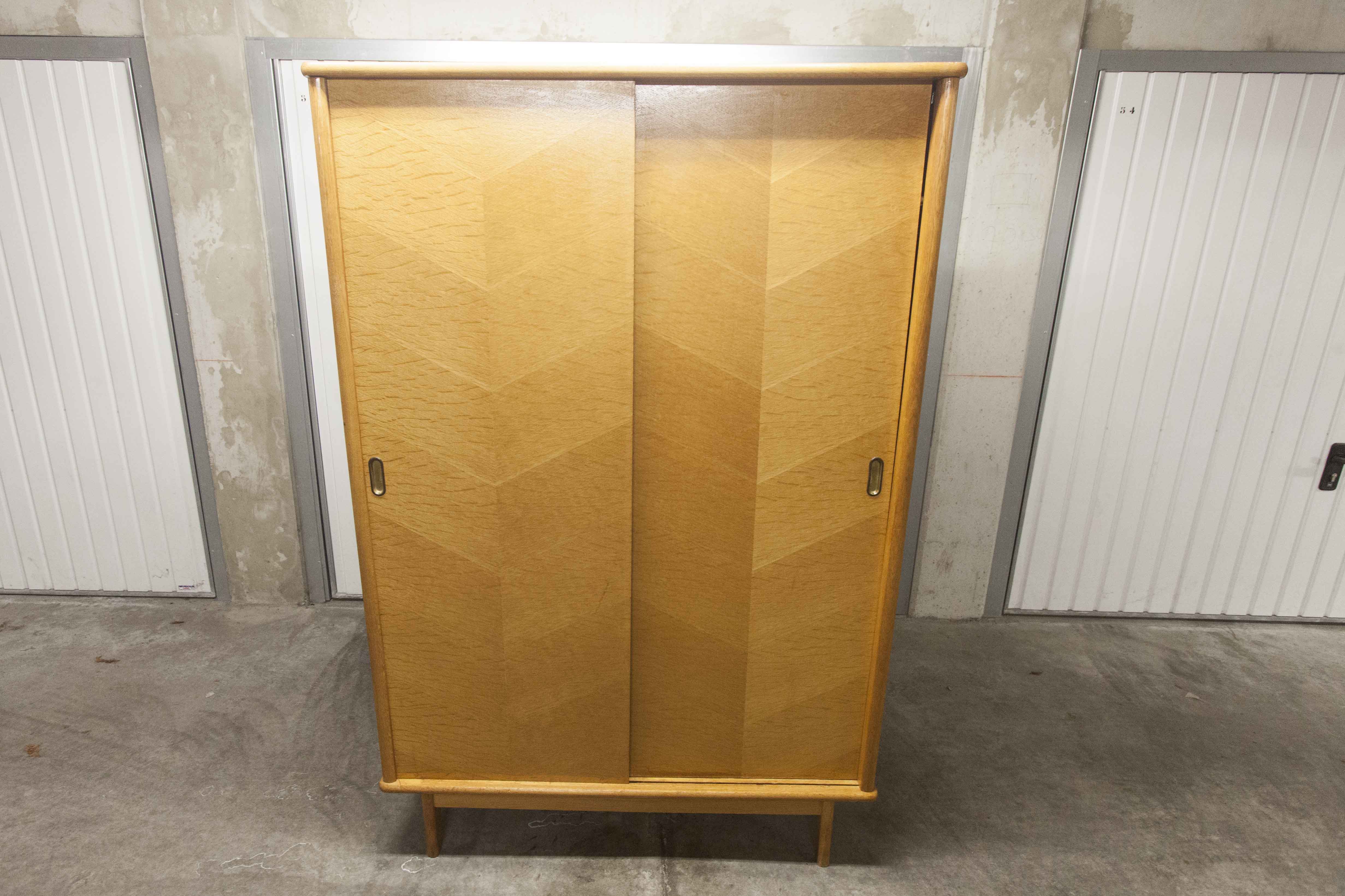 Scandinavian wardrobe 2 sliding doors 1960