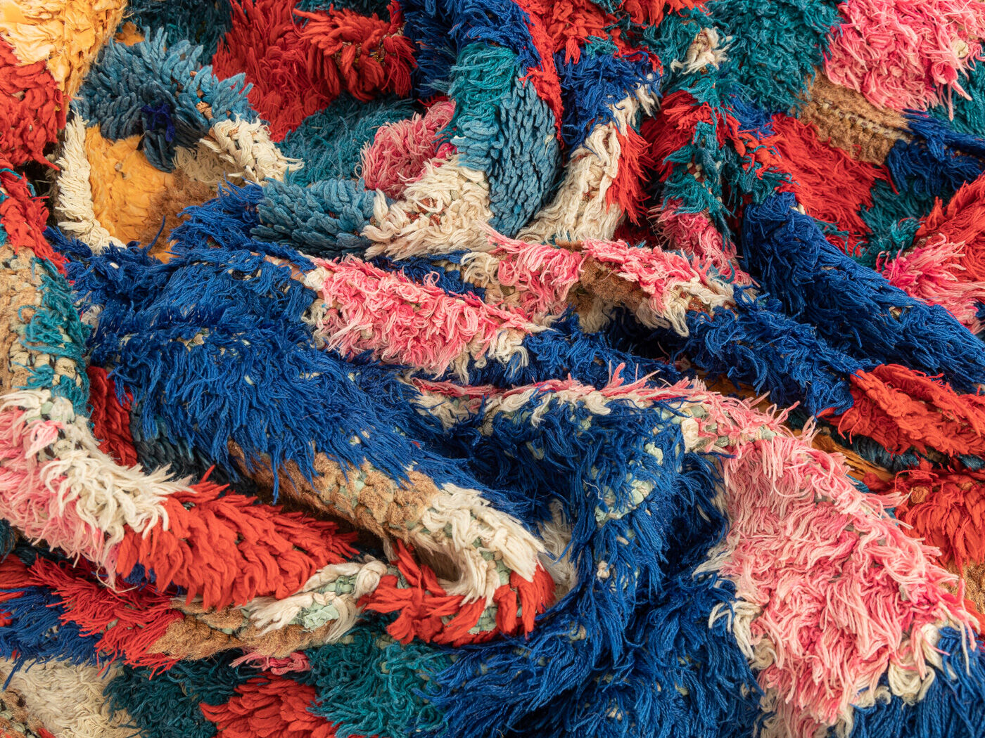 Boujad vintage, tapis berbère, 105 x 255