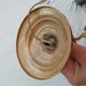 Suspension ball in thick striated glass design lighting year 1980 space age