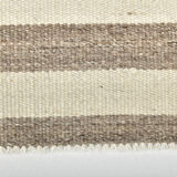210x300 cm Natural Turkish Kilim, Striped white and brown kilim carpet