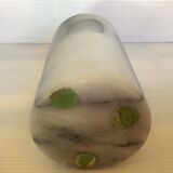 Gray white marble scroll vase