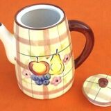 Ceramic coffee maker with fruit decoration