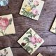 6 dessous de verre vintage décor Redouté