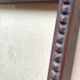 Wooden frame carved in beads, glazed, gray cardboard back and irzft paper