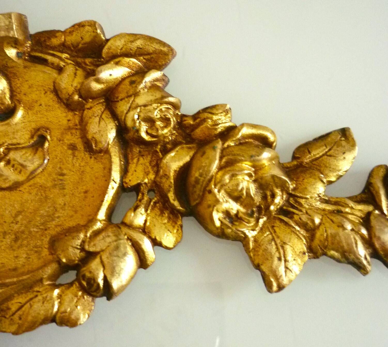 Fronton, bronze doré, ornement pour miroir, meuble, signé Jacquet Grelier