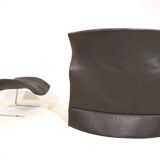 Saporiti Vela Alta leather armchair with ottoman by Giovanni Offredi