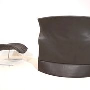 Saporiti Vela Alta leather armchair with ottoman by Giovanni Offredi