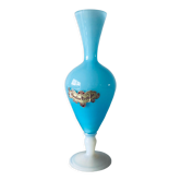 Old vase in blue opaline