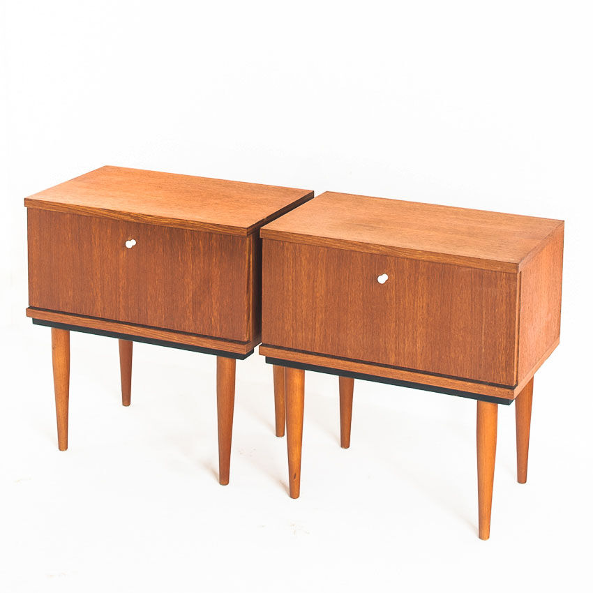 Pair of vintage / Mid Century bedside tables - France, 1960
