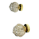 Paire de appliques en verre bulle – style Helena Tynell, Allemagne années 1970
