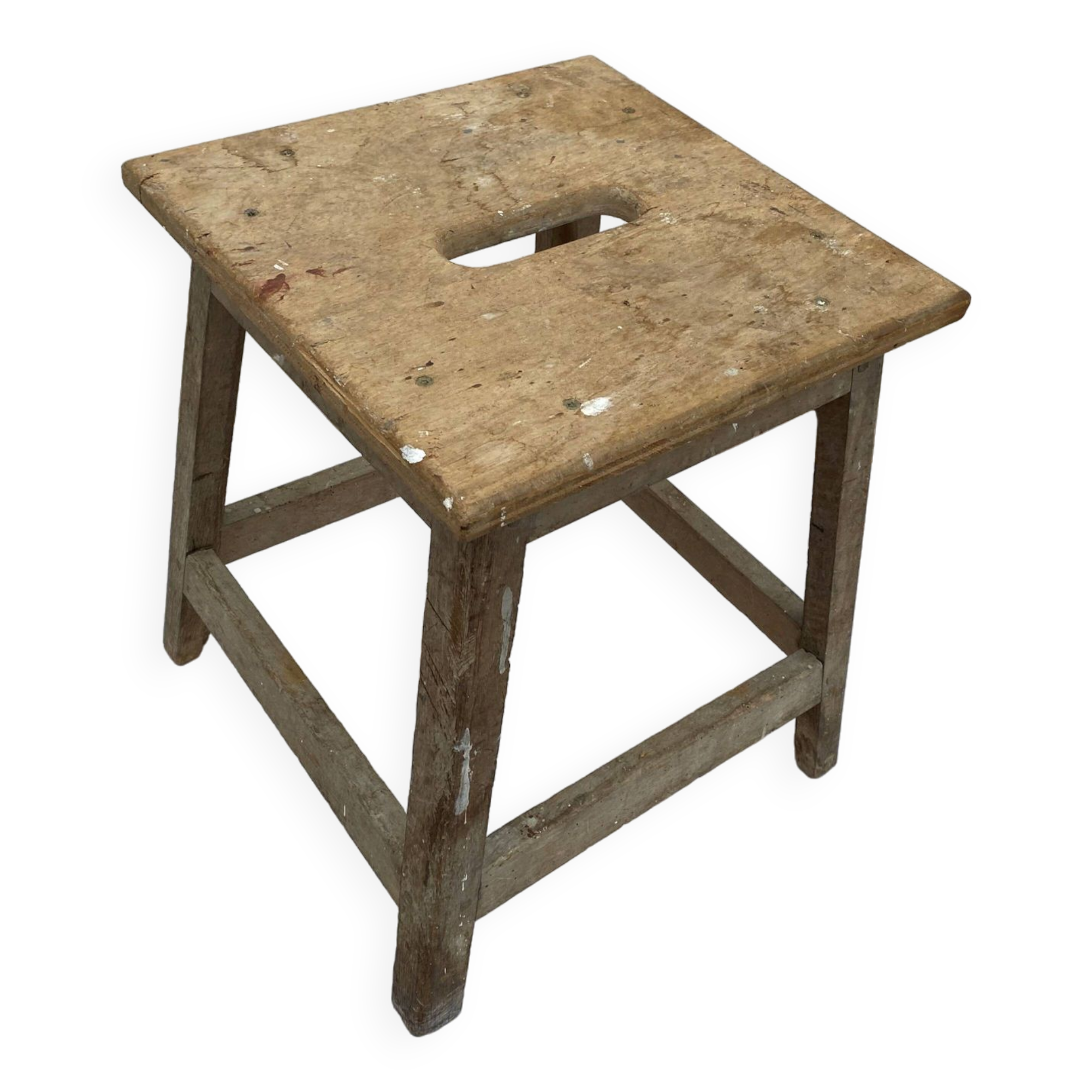 Wooden workshop stool from the 1950s