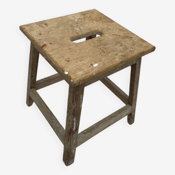 Wooden workshop stool from the 1950s