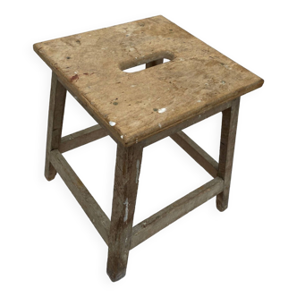 Wooden workshop stool from the 1950s