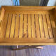 Removable wooden tray with folding legs