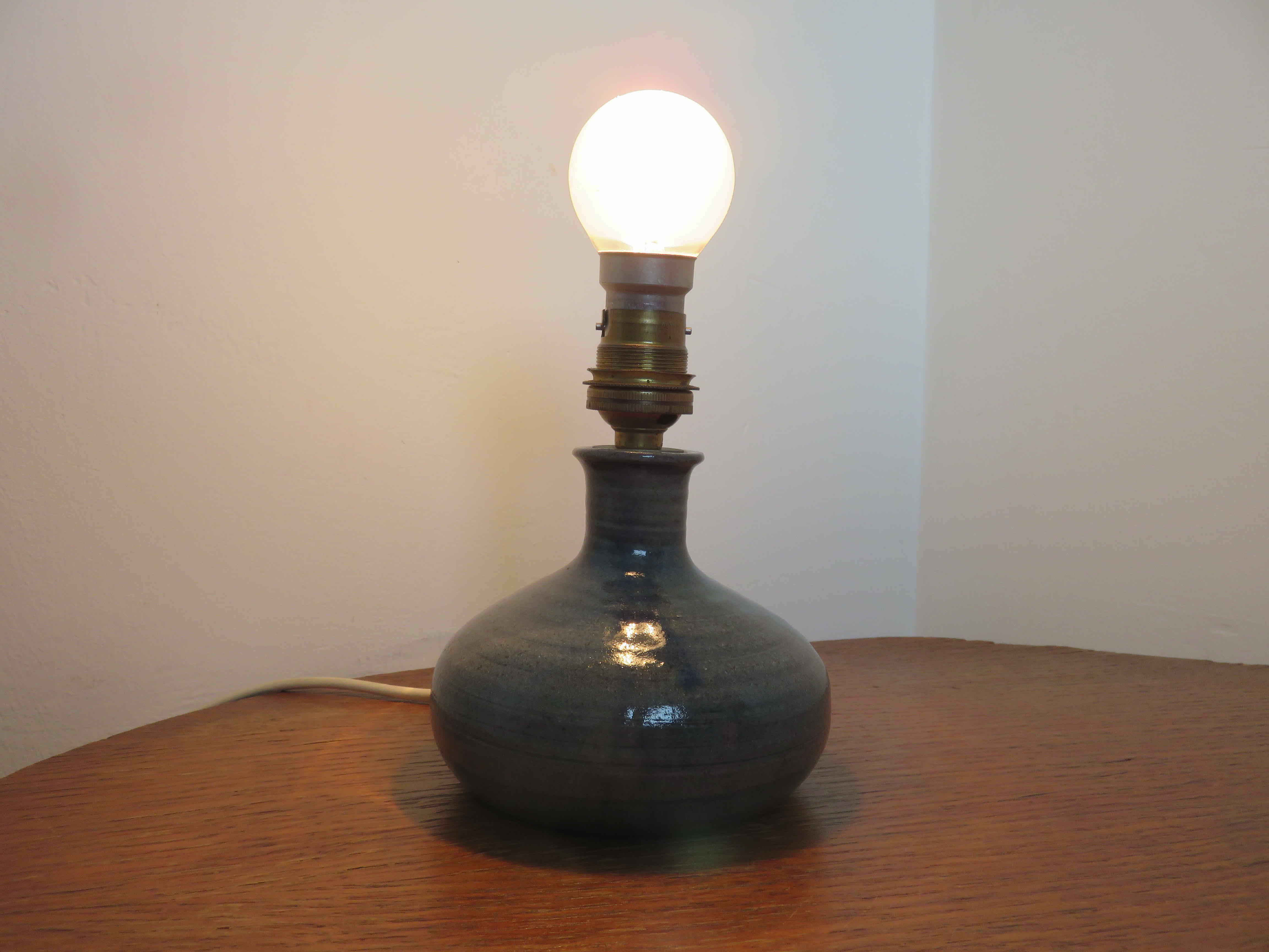 Sandstone lamp, signed, 60s