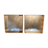 Pair of 1970s lucite mirrored shelves