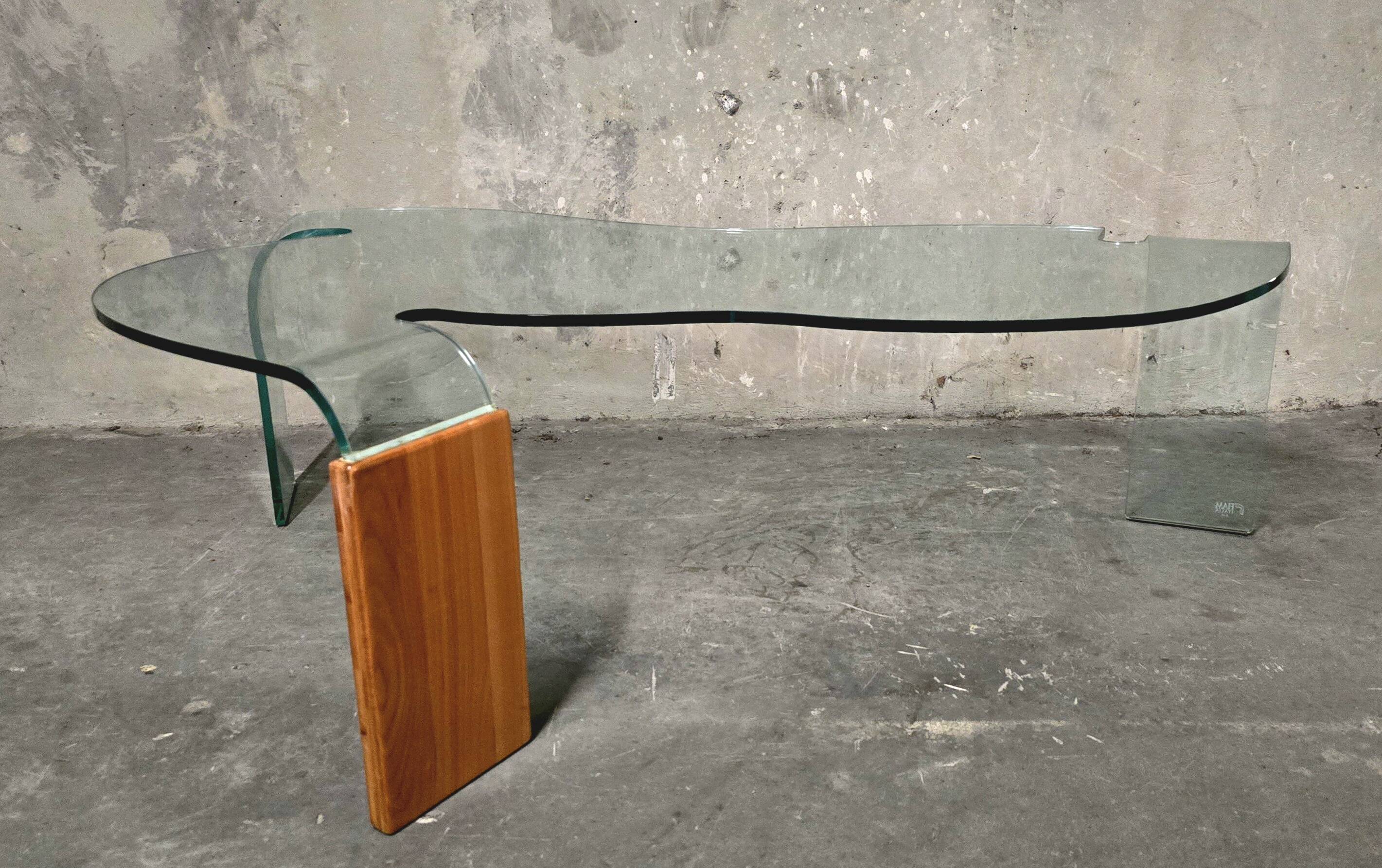 Hans von Klier pour FIAM, table basse en verre, verre, années 1990, Italie