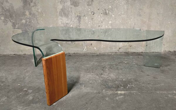 Hans von Klier pour FIAM, table basse en verre, verre, années 1990, Italie