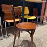 Set of 6 baumann bistro chairs classic years 50 bois fonce