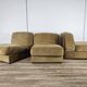 Trois fauteuils lounge en tissu années 70