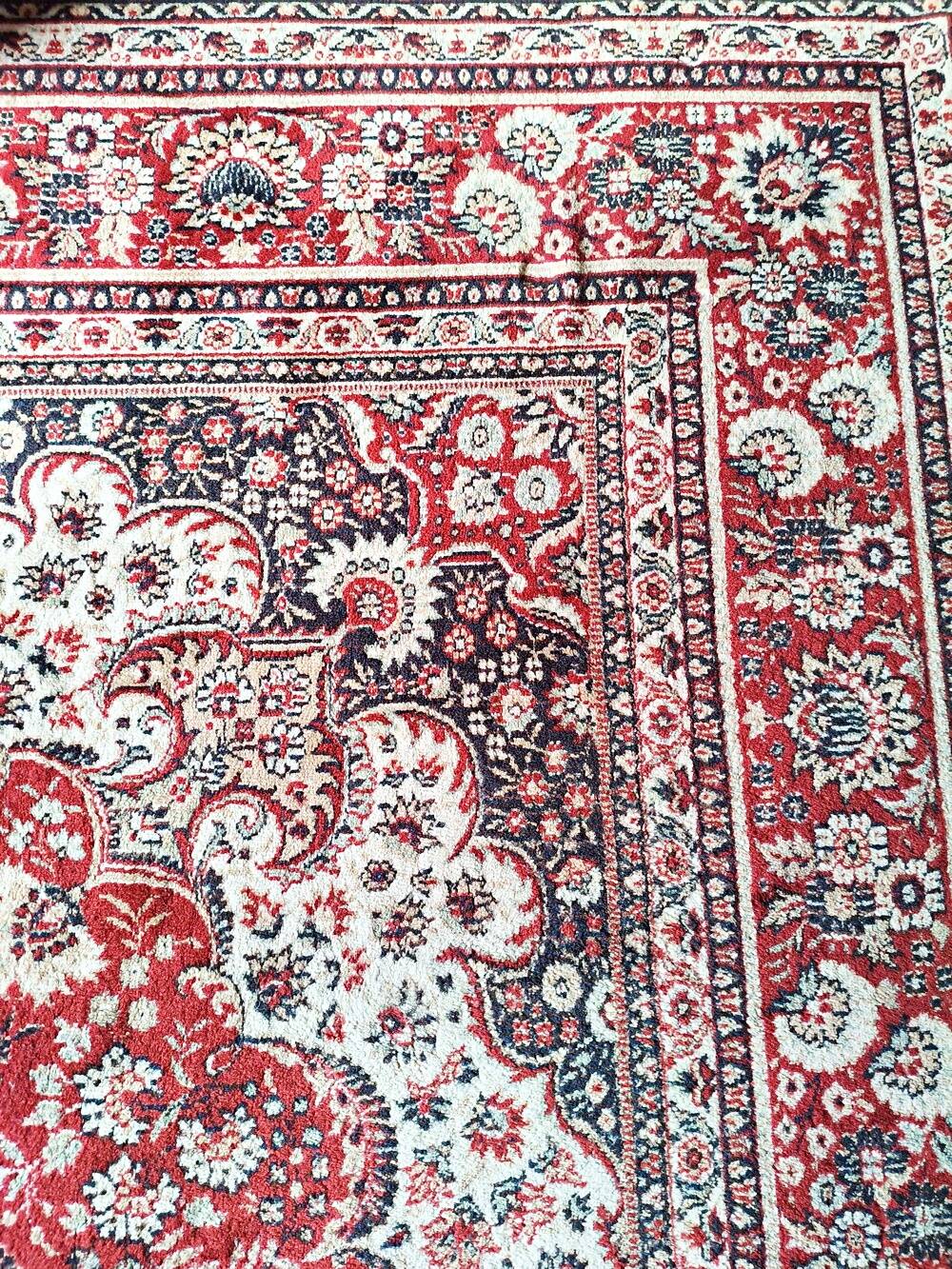 Large vintage carpet pure wool Persian design 240x340cm French made