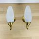 Pair of opaline brass wall lights from the 50s, Arlus, Lunel