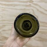 Bouteille ancienne verre verte forme libre