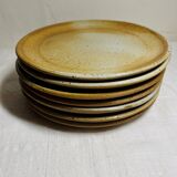 7 assiettes à dessert vintage en grès