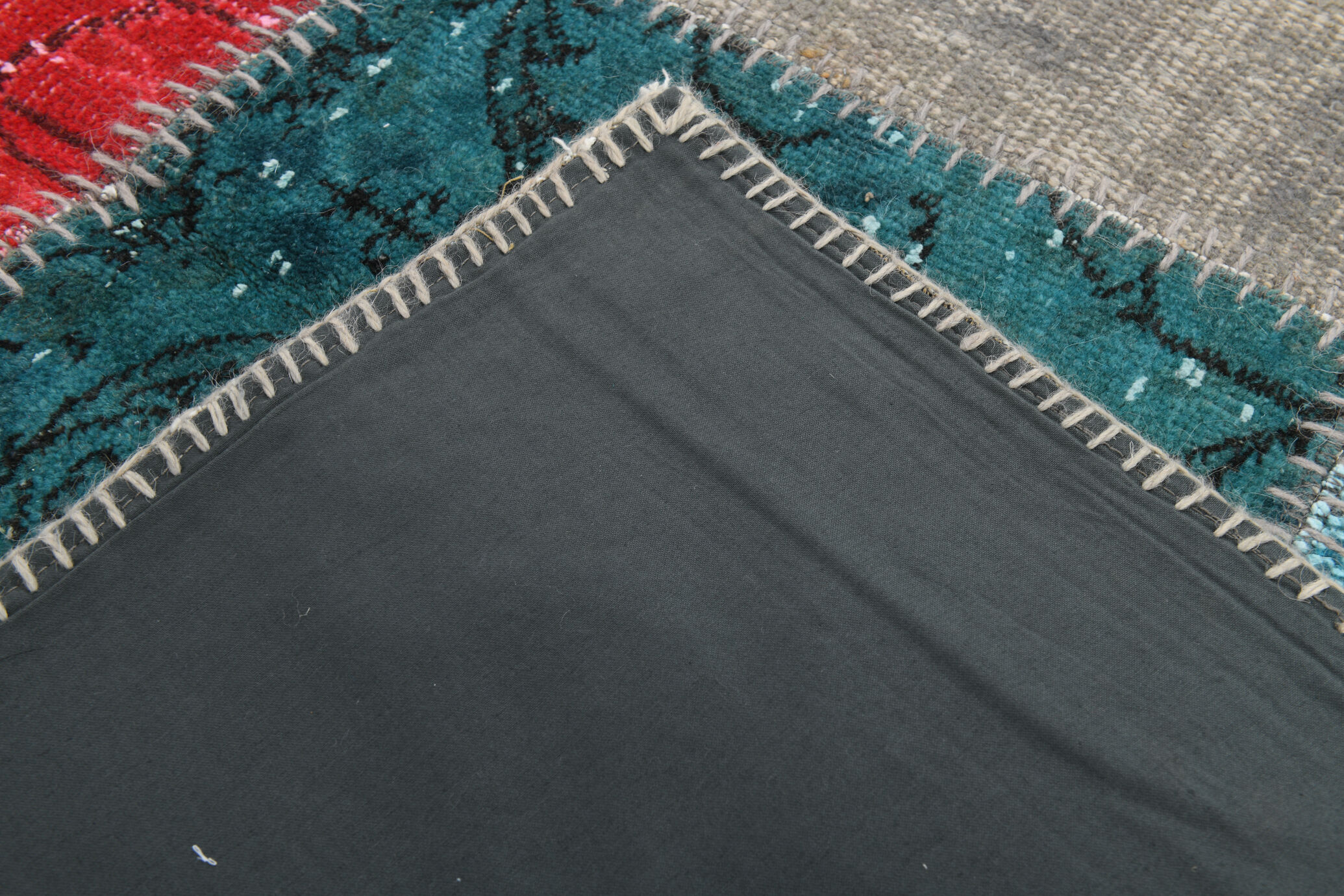 7x10 distressed multicolor vintage rug 303x213cm