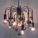 Suspension Spoutnik vintage avec 9 points lumineux et 16 globes chromés