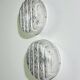 Pair of frozen glass round sconces, Germany, 1960s