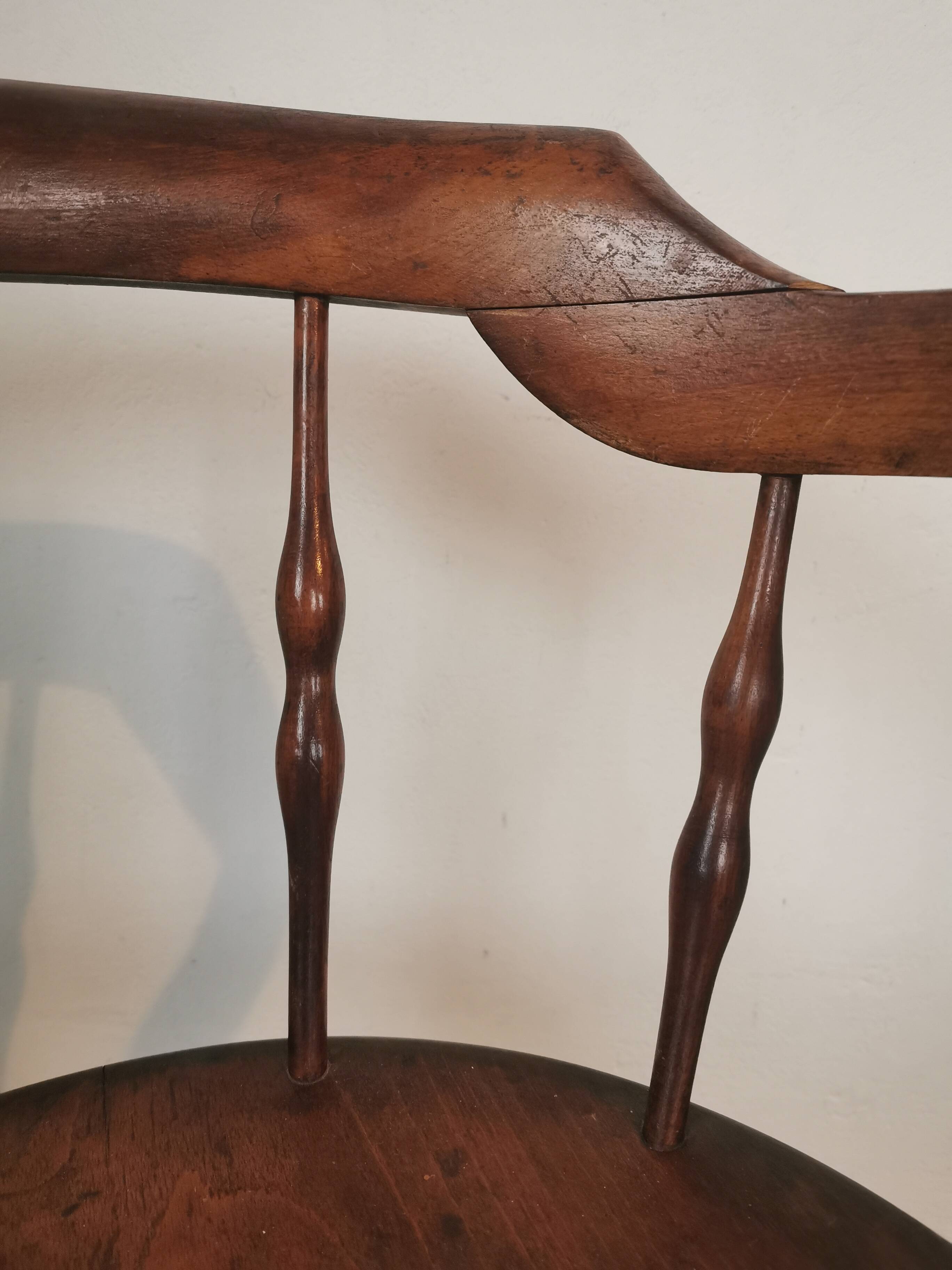 Fauteuil de bureau pivotant dit de capitaine vers 1900