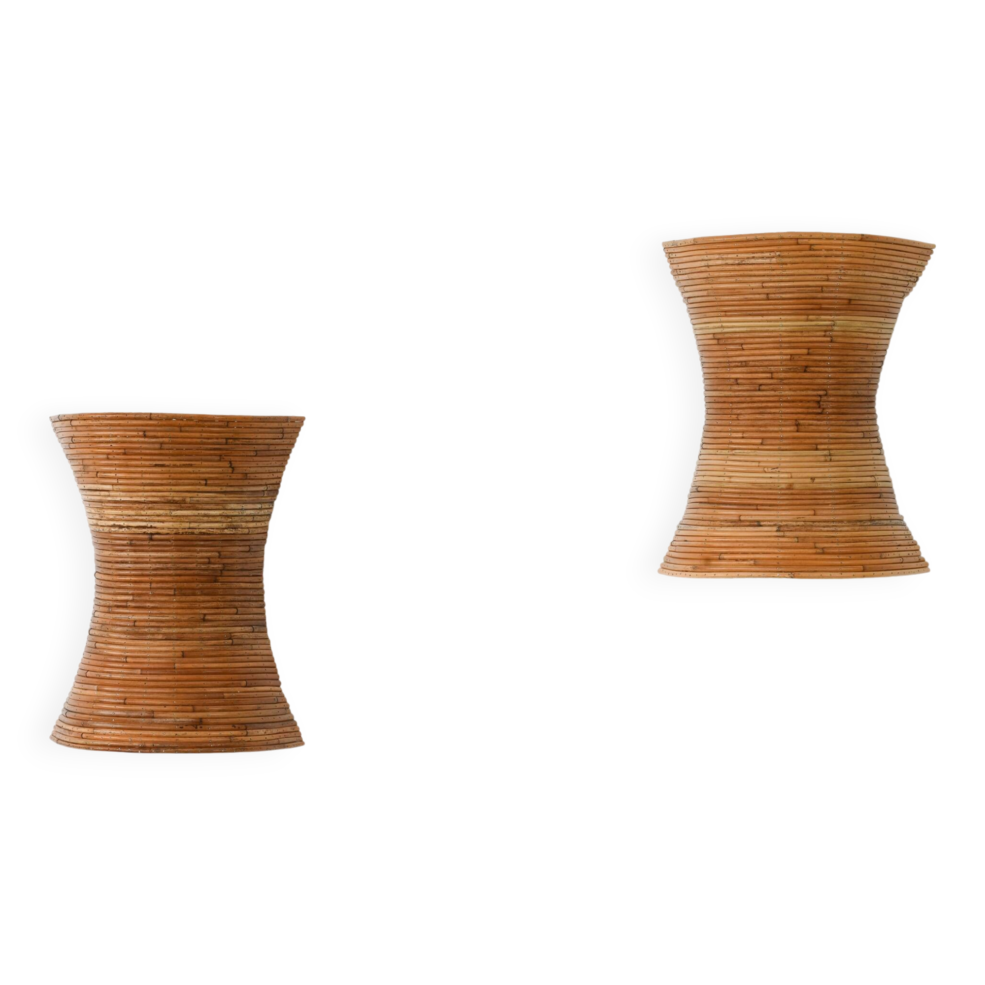 Pair of Organic Rattan Wall Sconces