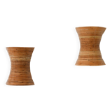 Pair of Organic Rattan Wall Sconces