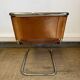 Chaise cantilever en cuir fauve par Steel Line, années 1980