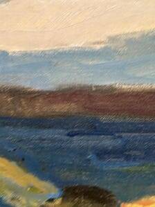 Swedish Oil on Canvas – “Landscape II” by Stig Delang –Vintage & Framed