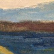 Swedish Oil on Canvas – “Landscape II” by Stig Delang –Vintage & Framed
