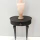 Table d'appoint, table de chevet ovale en hêtre noir ébénisé, Italie