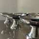 Series of 6 vintage stainless steel ice cream cups