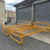 Pair of metal beds by Marc Berthier, Twenty Tube collection, 1972