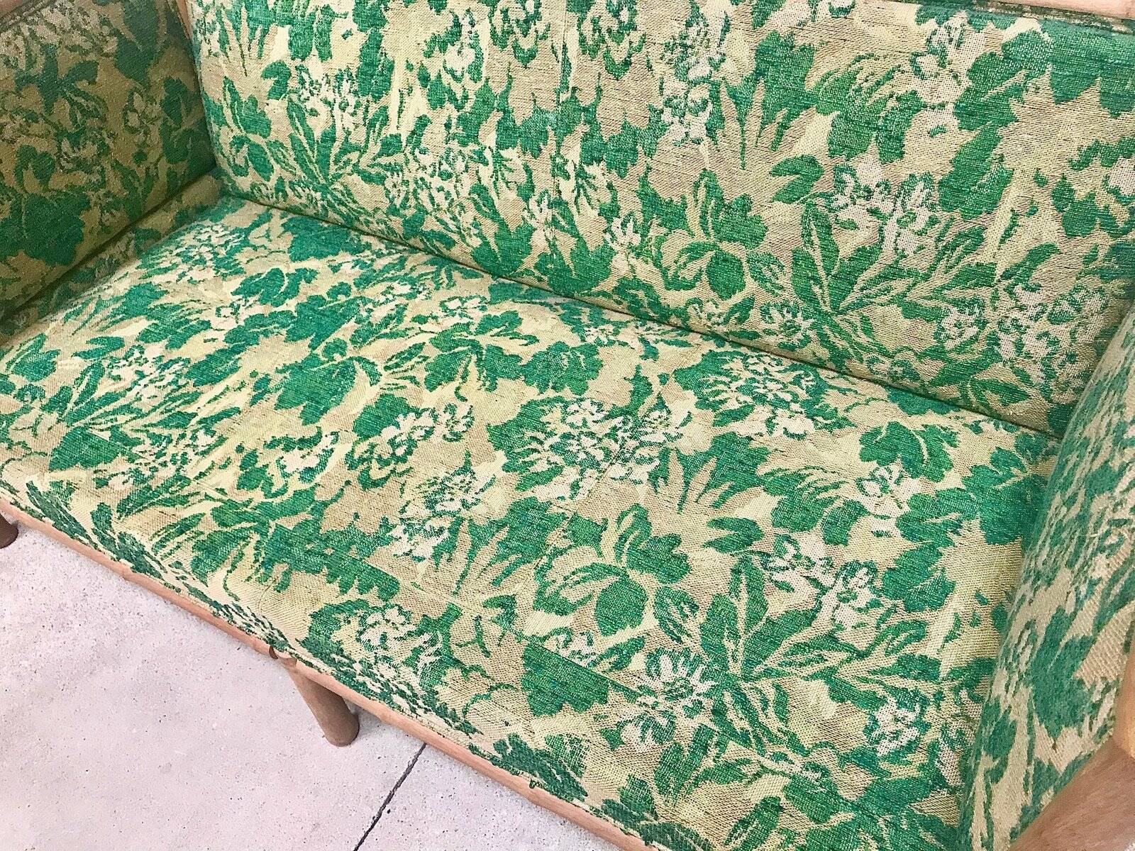 Convertible Two-Seater Sofa / Daybed in Bamboo Style, France 1960s